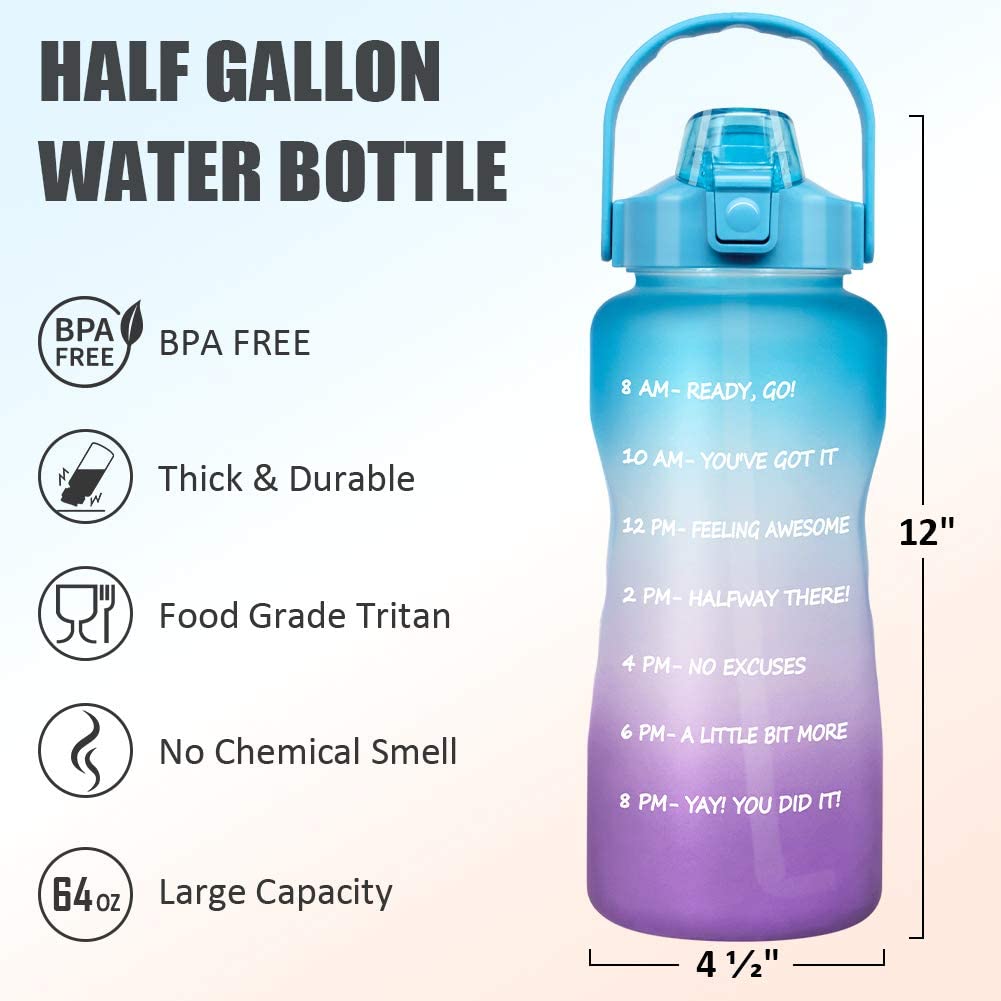 Motivational Water Bottle 2L Buy 1 Get 1